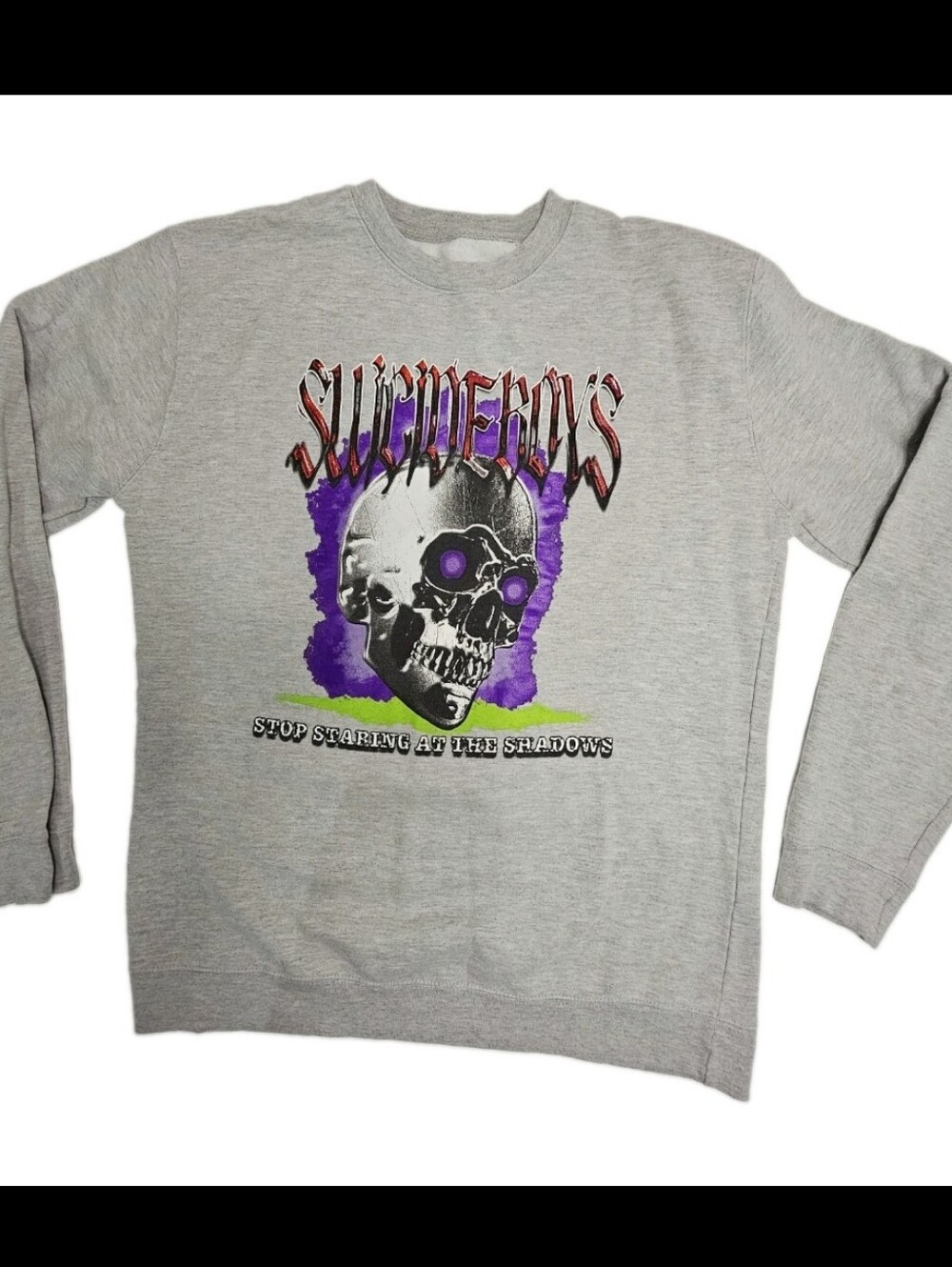 G59 Records Suicideboys Stop Staring At The Shadows Crewneck Sweatshirt Gray XL